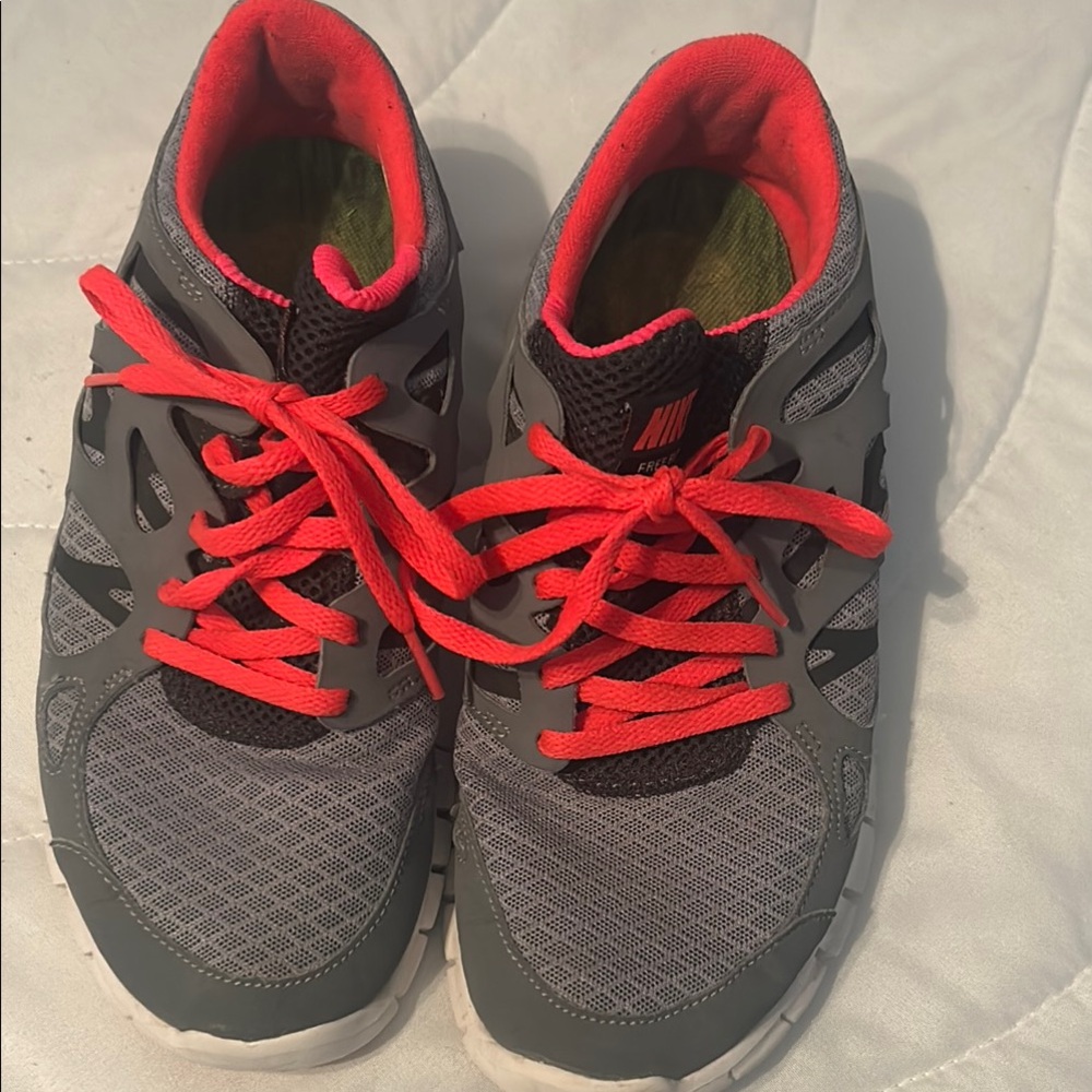 Nike Gray and hot pink Athletic Shoes with Mesh Upper